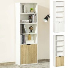 2 Door 4 Shelves Tall Bookcase Modern Bookshelf Storage Display Unit Home Office