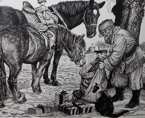 Original scraperboard ink - &,