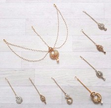 New Tikka Head Piece Jhumar Matha Patti Diamand Indian Costume Jewellery Bindi
