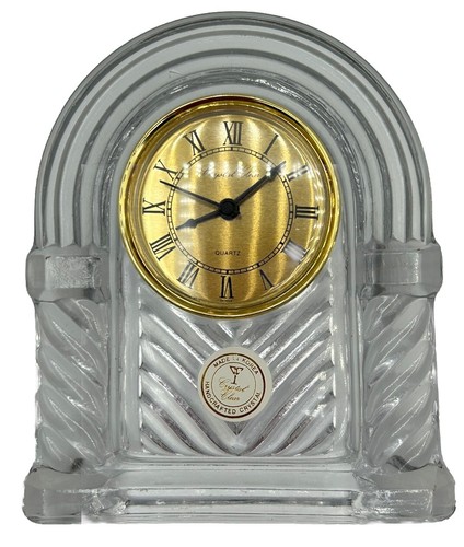 Crystal glass desk clock - glass,