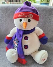Rare.1999 Vintage Tesco. Chilly Snowman With Purple Hat ,Scarf ,Gloves.60cm.Tag.