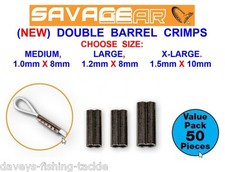 SAVAGE GEAR DOUBLE BARREL CRIMPS FOR SEA COARSE FISHING LINE MONO WIRE TRACES