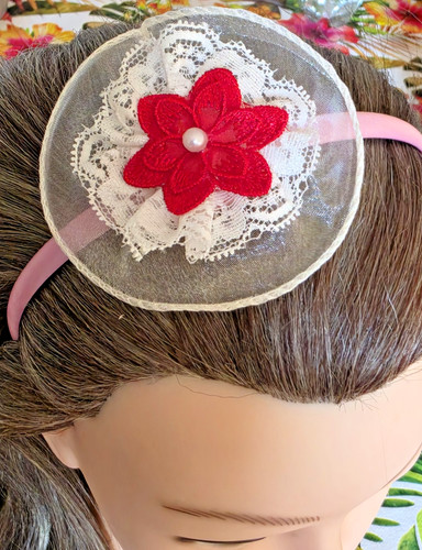 Handmade pink headband with - headband,
