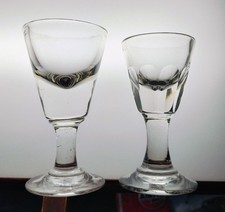 Two Antique Penny Lick Glass /
