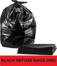 BIN LINERS BLACK 200G HEAVY DUTY REFUSE SACKS RUBBISH BAGS