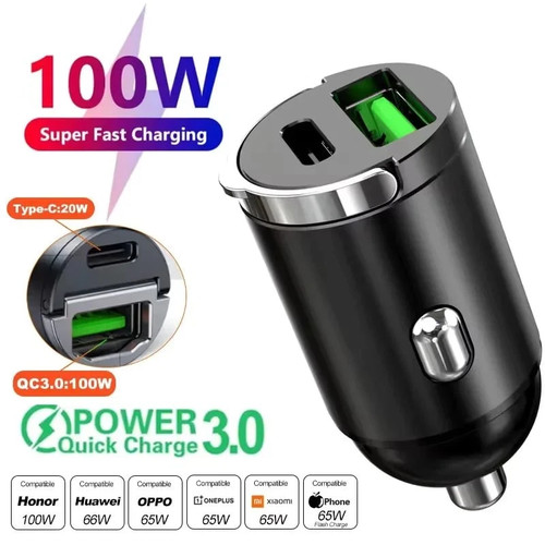 100w fast car charger mini - 100w,