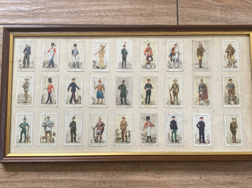 Framed vintage cigarette cards - framed,