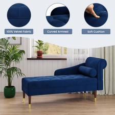 Velvet Chaise Longue Sofa with