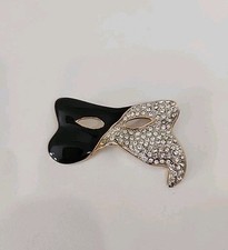 VINTAGE MARDI GRAS CABOUCHON style Jewelry Brooch MASC 