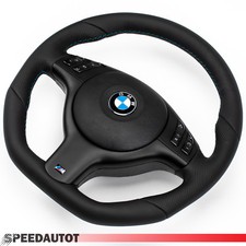 Submerge Flattened Leather Steering Wheel for BMW M-POWER E46 E39 Black Cover