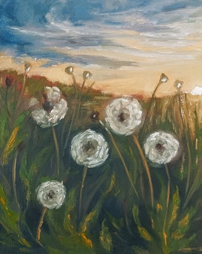 Dandelion flowers original oil - dandelion,