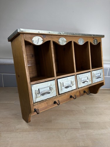 Vintage wooden shelving unit - vintage,