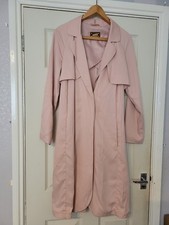 Per Una M&S Women's Light Pink Lightweight Trench Coat Size 12