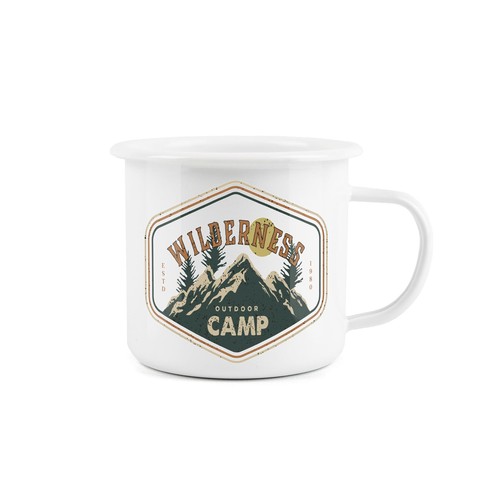 Wilderness camp enamel mug - camp,