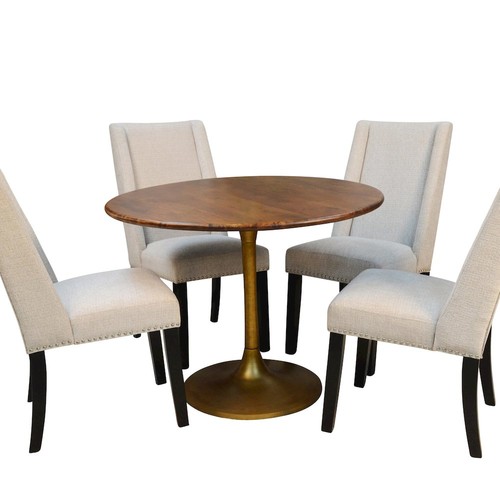 Alden wood top round - wood, 40"