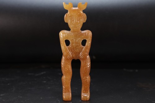 Jade carved beast face - jade,