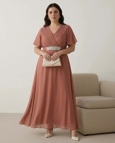 Women chiffon maxi dress - chiffon,