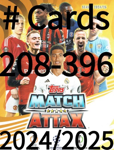 Cards 208 396 match attax - cards,
