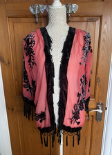 SILK Floral Devore Fringed