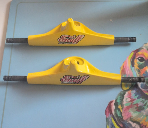 Enuff yellow skateboard trucks - enuff,