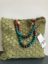 ZARA green khaki shopper TOTE