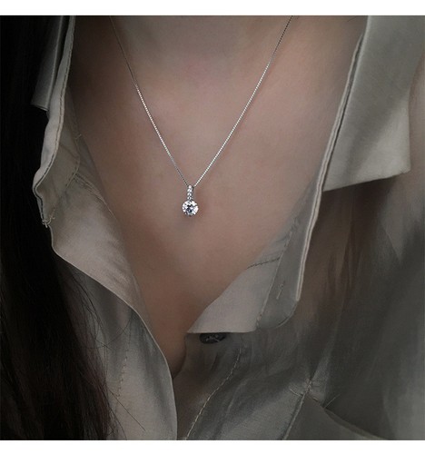 Dainty crystal pendant chain - dainty,