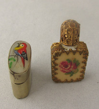 Miniature Enamel Snuff/Pill Box & Perfume Bottle