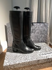 Black leather boots Size 6