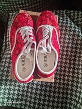 Emilia Lace Plimsolls In Red