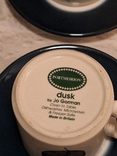 y2k Portmeirion Pottery Dusk Jo Gorman Espresso Coffee Cups & Saucers x 4 00s