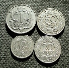 FOUR OLD COINS OF POLAND