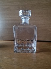 Vintage Stunning Square Cut Glass Whiskey Decanter - Lovely Condition