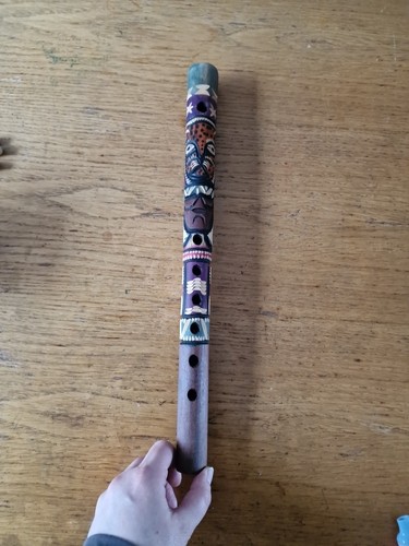 Wooden flute tiki totem pole - tiki,