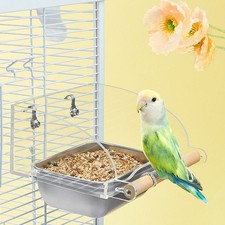 Caged parrot feeding bowl bird - feeding,