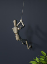 Silver Resin Climbing Man Wall
