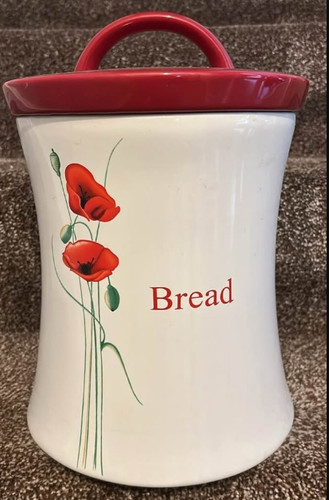 Dunelm ceramic poppy - bread, bin