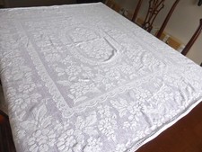 Large white vintage lace Tablecloth -  54 x 51 inches