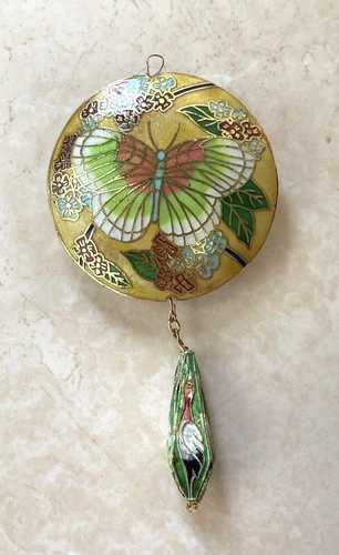 Vintage cloisonné round - vintage,