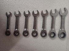 Set of 7 US Pro Tools Stubby Fixed Head Ratchet Spanners