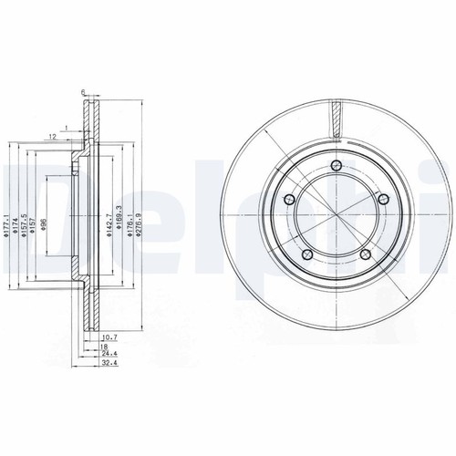 Brake disc delphi - delphi, bg2534
