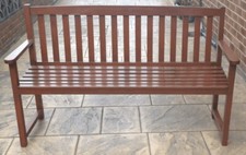MAHOGANY WOODEN GARDEN BENCH -