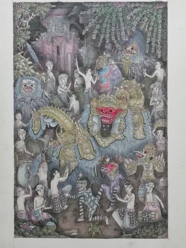 Balinese watercolour minature - balinese,