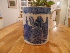 Large 1800s Blue and White