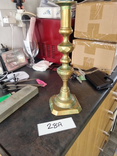 Brass candlestick candle - candlestick,