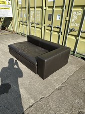 Habitat Brown Leather Sofa Bed