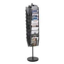 VEVOR Rotating Brochure Display Rack 30 Pockets Mesh Magazine Literature Stand