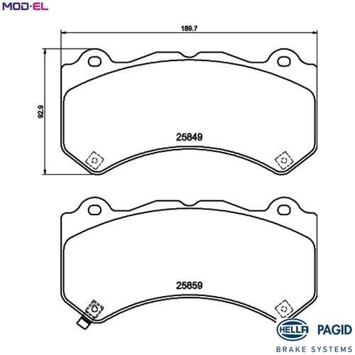 Brake pad set disc - disc, 8db