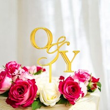 Personalised Couple Two Letter Wedding Engagement Cake Topper Charm Party Decor