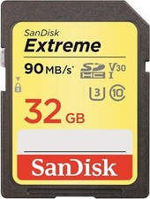 SanDisk Extreme 32 GB SDHC Memory Card up to 90 MB/s, Class 10, U3, V30