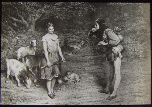Glass magic lantern slide - glass,